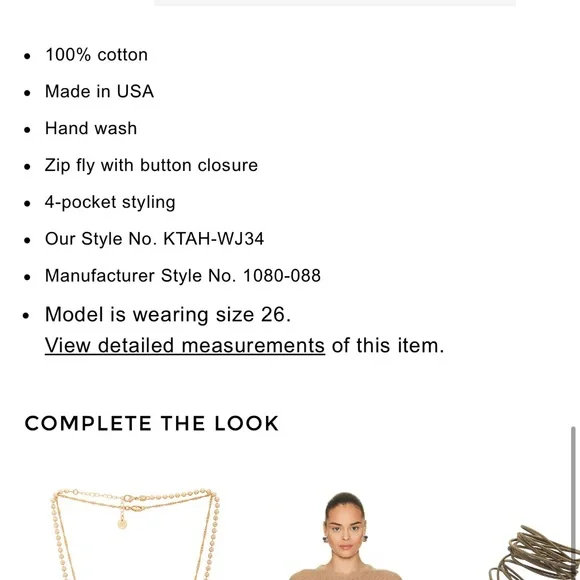 NWT Khaite IAN WIDE LEG JEAN Size 26 - Picture 9 of 10